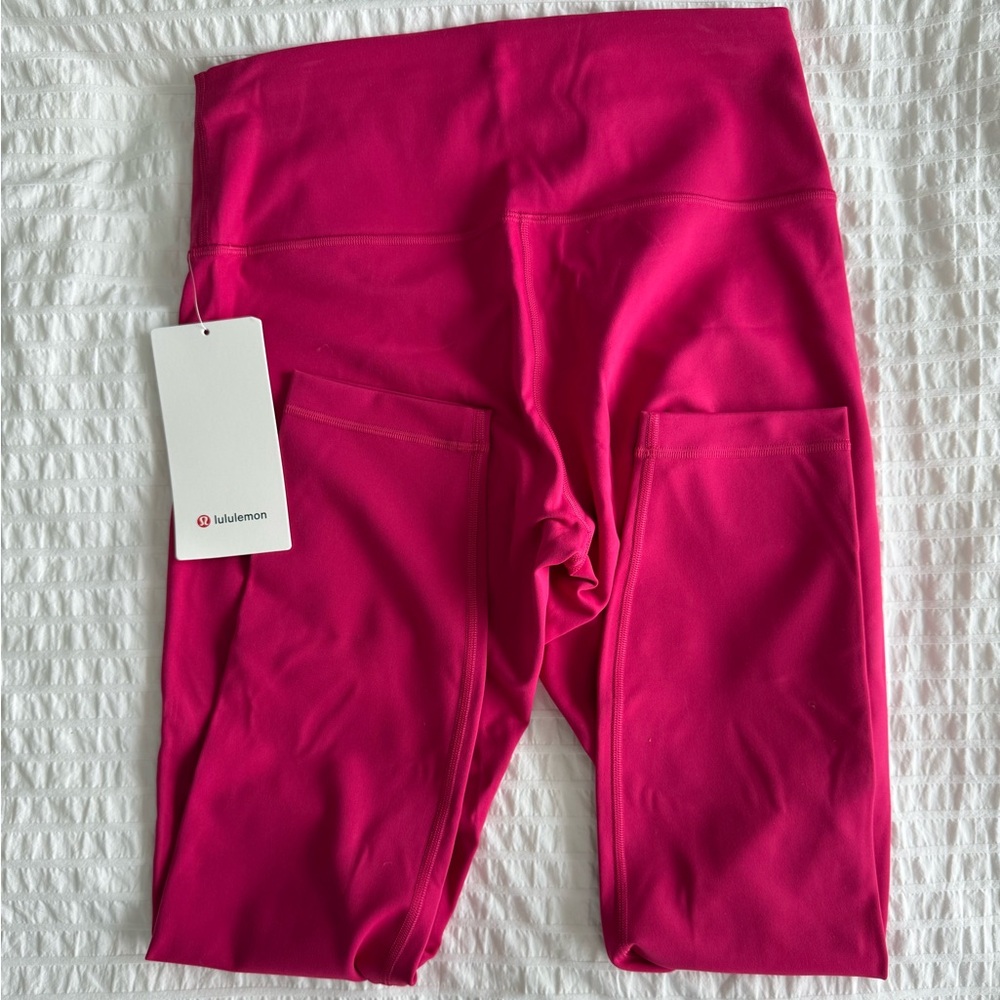 New Lululemon Wunder Train 25” High Rise Size 10 Passionate Pink